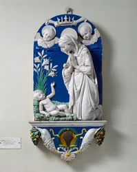 Die Anbetung der Jungfrau (Die Madonna der Lilien) um 1490